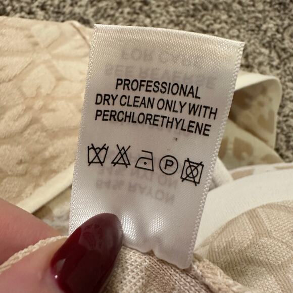 Etcetera white & tan knit knee-length pencil skirt size M - Picture 6 of 8